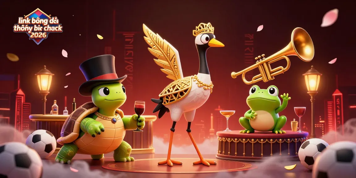 Experience "link bóng đá không bị chặn 2026" with vibrant sports-themed 3D illustration featuring lively characters and dynamic casino game elements.