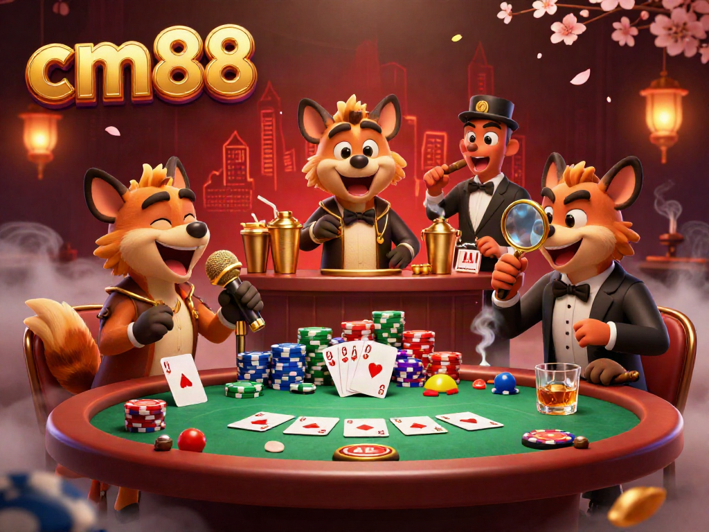 Experience thrilling gaming at cm88 with hyena characters in an immersive casino scene featuring dynamic interactions.