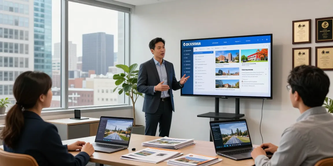 IDXSTAR listings displayed by a real estate professional in a modern office.
