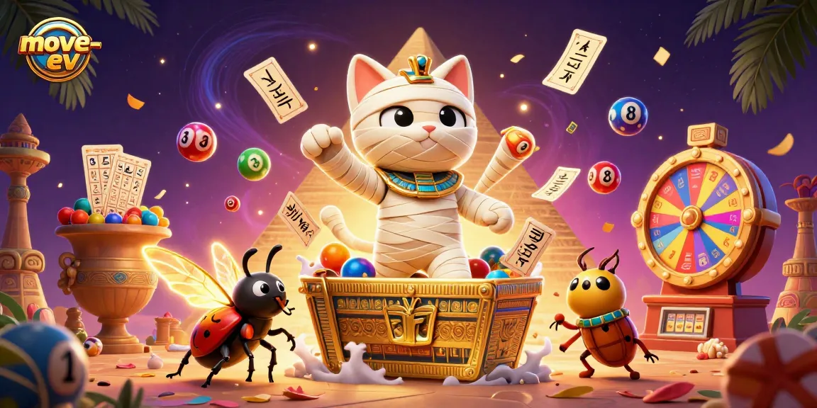 Play thrilling lottery games with move-ev, featuring vibrant 3D visuals and action-packed casino elements.