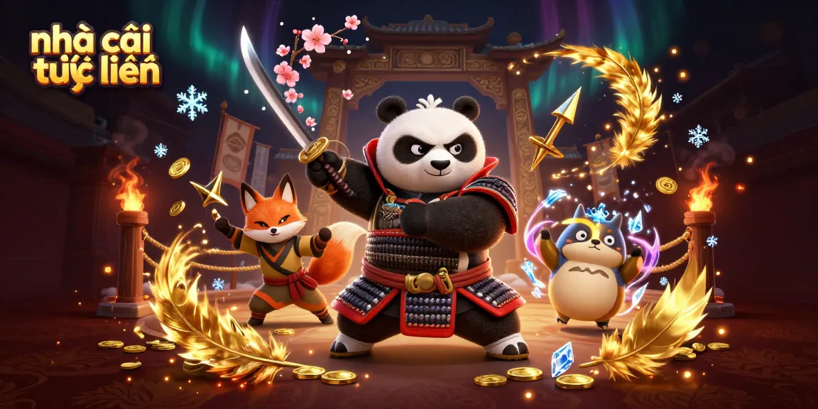 Engage in exciting betting action with nhà cái trực tuyến featuring a dynamic samurai panda and ninja fox.